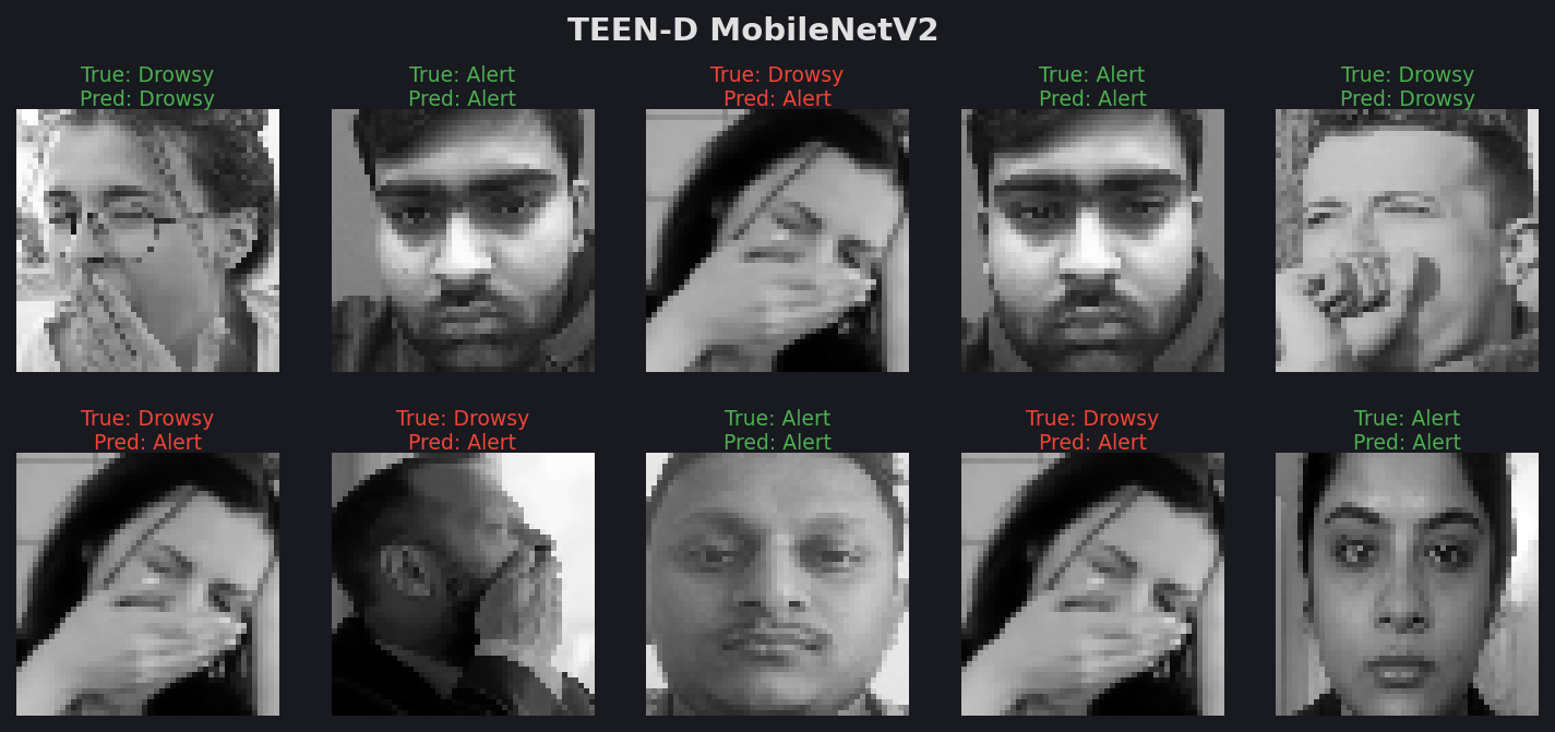 TEEN-D MobileNetV2 Predictions